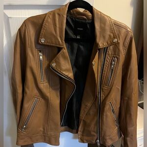 Forever 21 Tan Faux Leather Moto Jacket